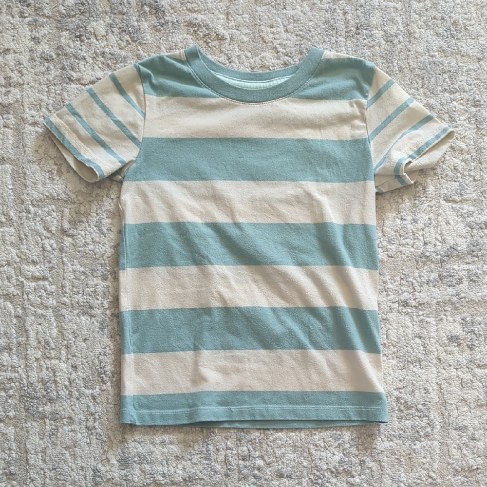Cat & Jack Blue and White Striped Short Sleeve Tee Size 4T